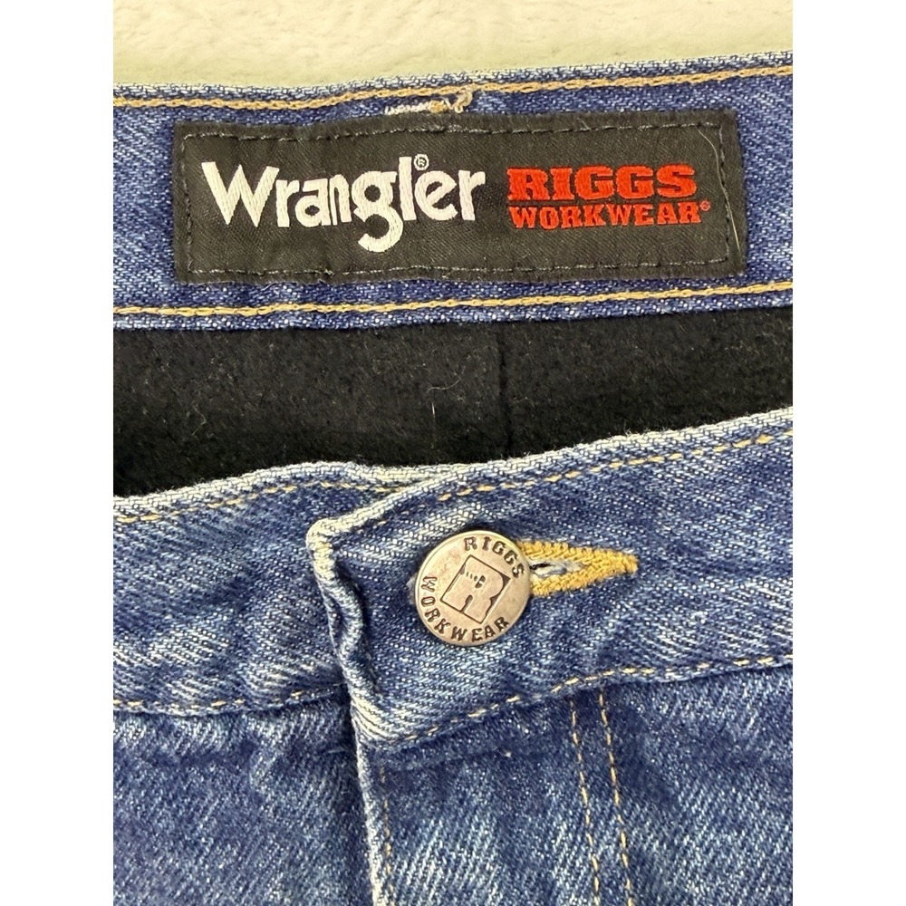 Wrangler Riggs‎ Workwear Jeans Mens 40x30 Blue Denim Fleece Lined Thermal Pants - Picture 8 of 10